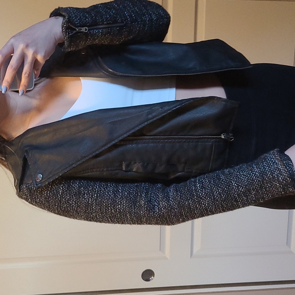 Tweed sleeve Motor jacket